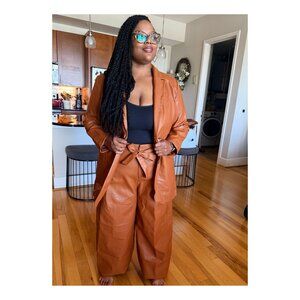 Faux Leather Pants Suit by Eloquii Size 18